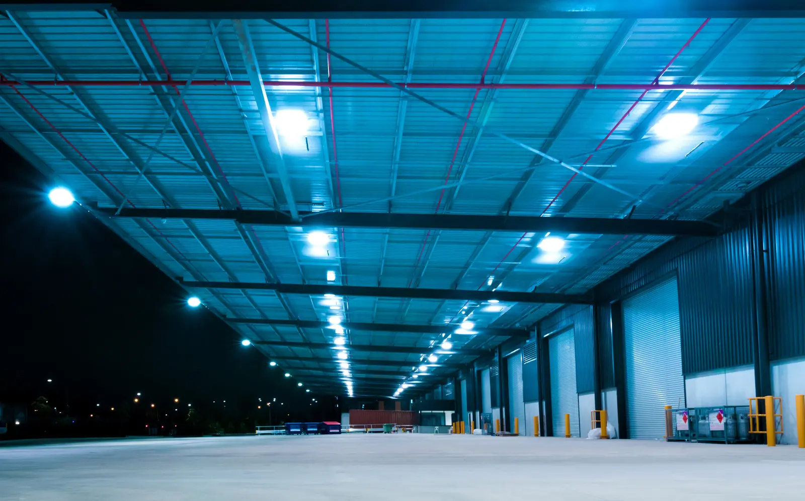 Industrial facility illuminated with LED lighting